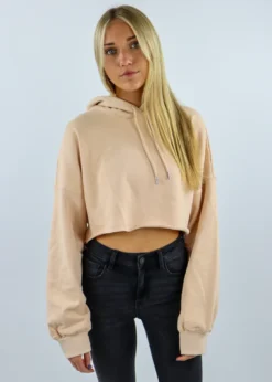 Cotton Candy Sale Lazy Sunday Cropped Hoodie ★ Tan