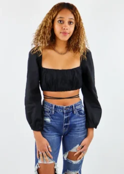 Cotton Candy Seaside Long Sleeve Top ★ Black Sale