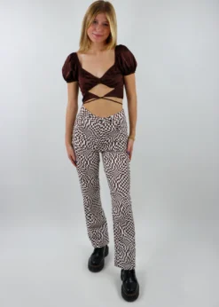 Cotton Candy Deja Vu Top ★ Brown Tops