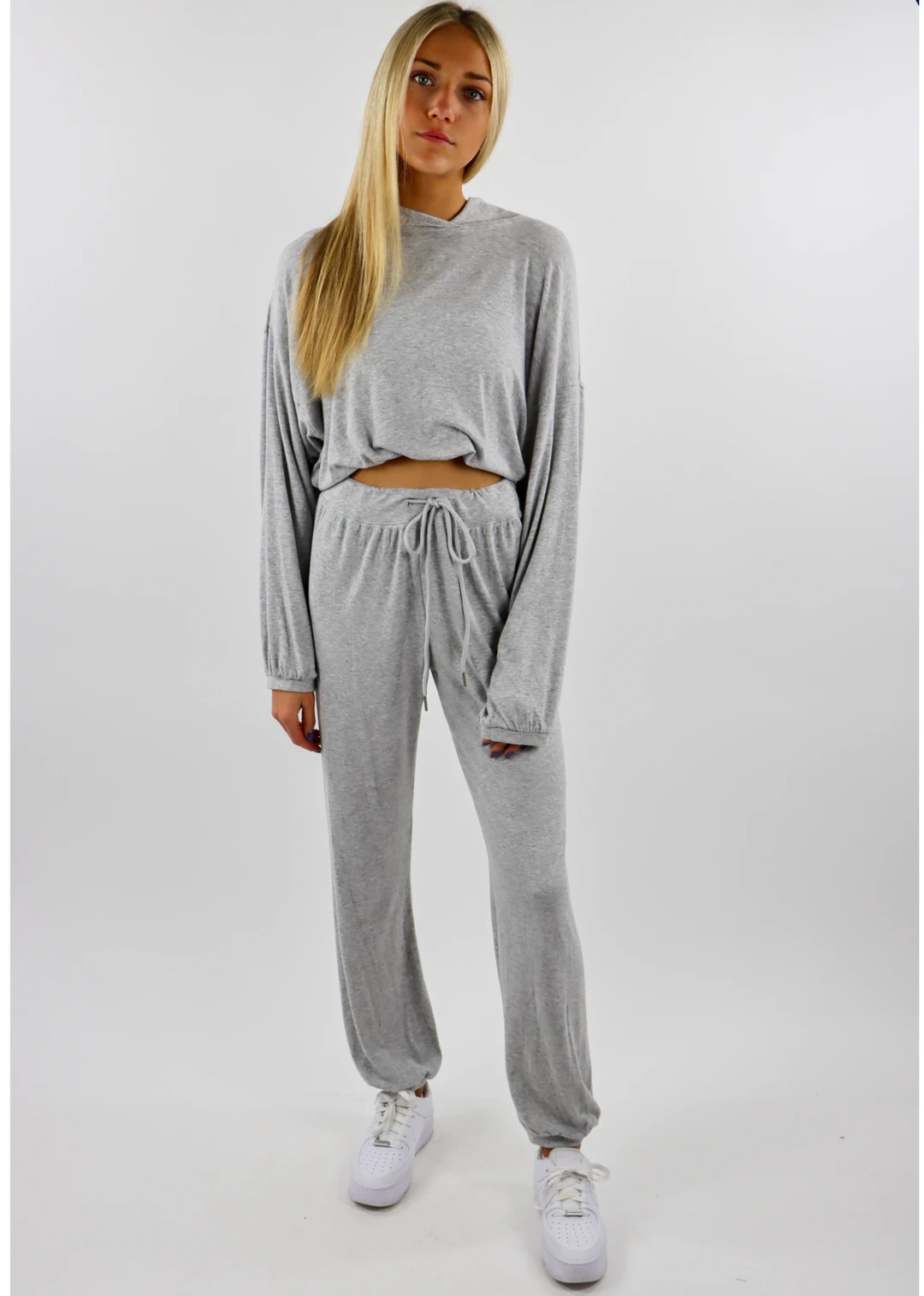 Cotton Candy Tops Yummy Cropped Drawstring Hoodie ★ Heather Grey 4 Cotton Candy Tops Yummy Cropped Drawstring Hoodie ★ Heather Grey