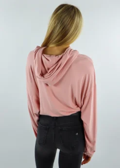 Cotton Candy Yummy Cropped Drawstring Hoodie ★ Peach