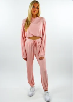 Cotton Candy Yummy Cropped Drawstring Hoodie ★ Peach