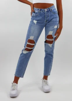 Dance & Marvel Bottoms Kiss And Tell Boyfriend Jeans ★ Medium Wash Denim