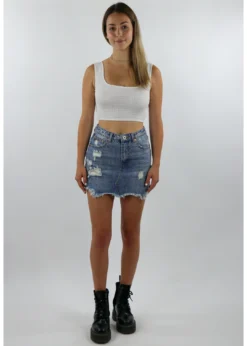 Dance & Marvel Bottoms Hard To Forget Skirt ★ Medium Wash Denim