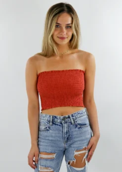 HYFVE Blinding Lights Tube Top ★ Burnt Orange