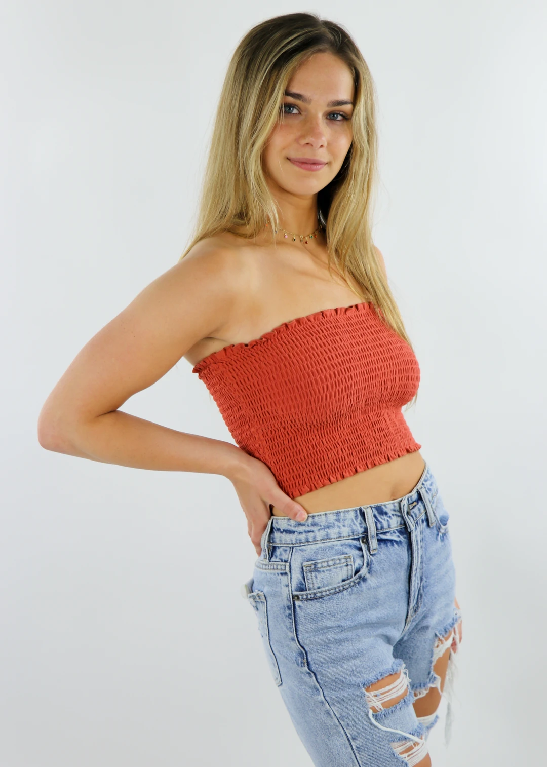 HYFVE Blinding Lights Tube Top ★ Burnt Orange 4 HYFVE Blinding Lights Tube Top ★ Burnt Orange