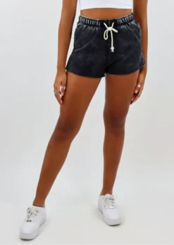 HYFVE Electricity Shorts ★ Black Acid Wash Bottoms