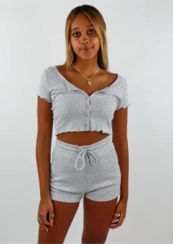 HYFVE Tops Afterglow Set ★ Heather Grey