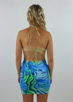 Stevenella Deeper Love Dress ★ Light Blue & Green Sale