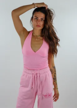 Stevenella Tops Don't Go Yet Halter Top ★ Pink