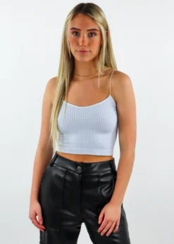 NIKIBIKI Dreamer Waffle Tank ★ Heather Blue