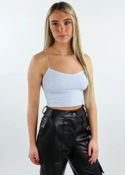 NIKIBIKI Dreamer Waffle Tank ★ Heather Blue