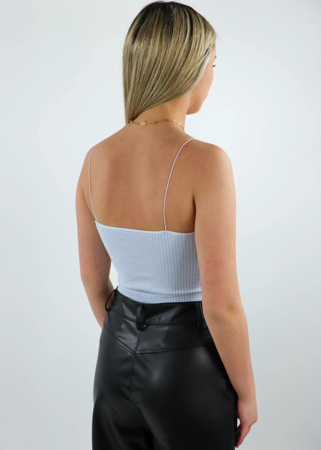 NIKIBIKI Dreamer Waffle Tank ★ Heather Blue 5 NIKIBIKI Dreamer Waffle Tank ★ Heather Blue