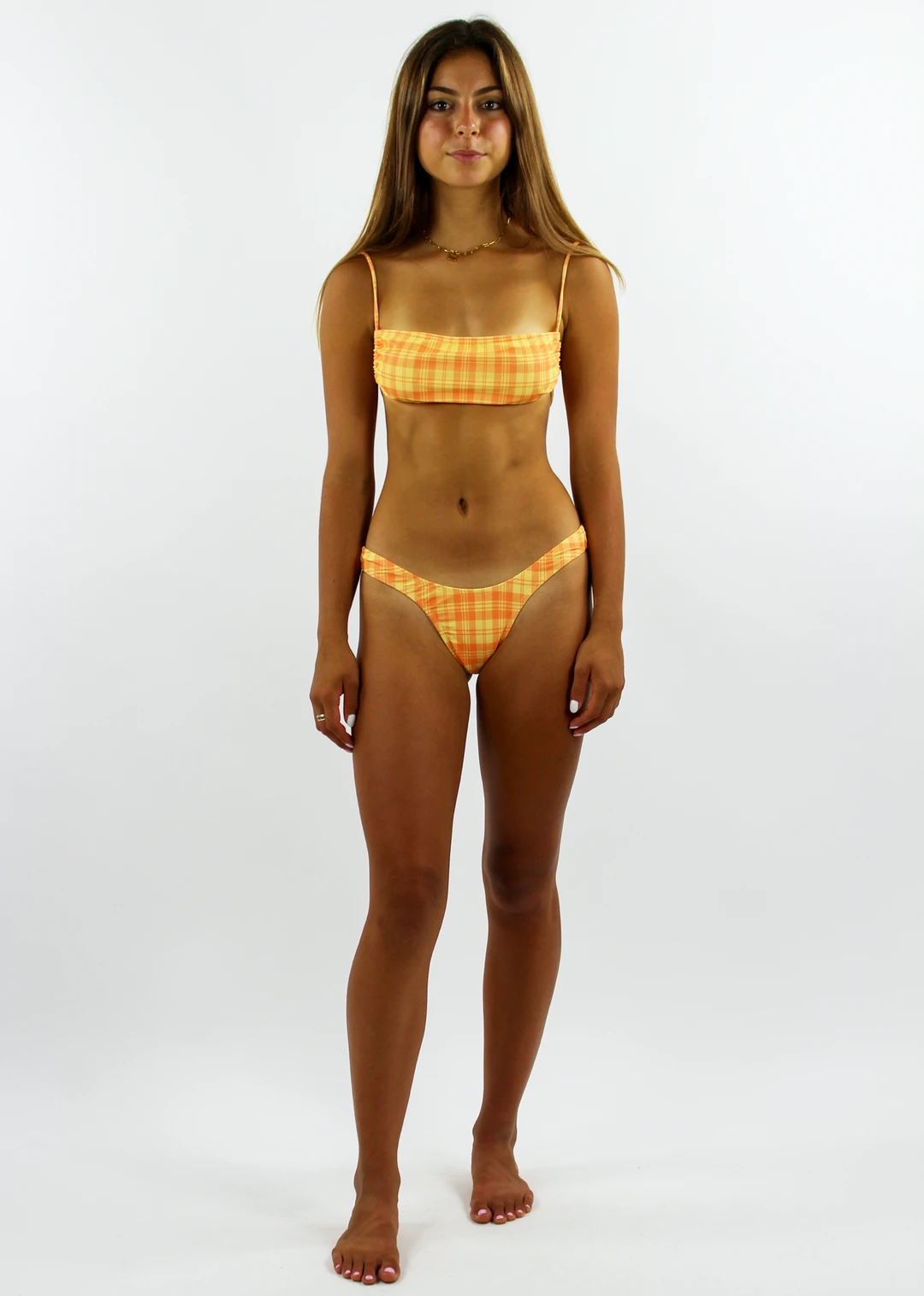 Motel Swim Plaid Girl Bikini Bottom ⭑ Orange And Yellow 6 Motel Swim Plaid Girl Bikini Bottom ⭑ Orange And Yellow