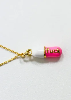 Luxe Group IDGAF Pill Necklace ★ Pink