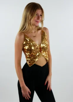 Western Fashion Give You Butterflies Top ★ Gold Bottoms