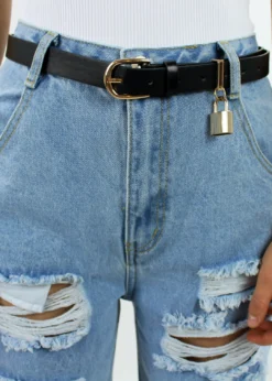 Fame Accessories Locked Out Of Heaven Belt ★ Black