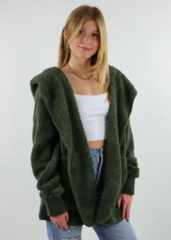 Hem & Thread Fuzzy Jacket ★ Olive Best Sellers