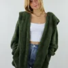 Hem & Thread Fuzzy Jacket ★ Olive Best Sellers