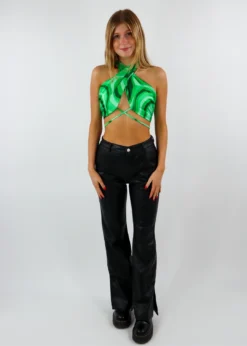 Cotton Candy Ride With Me Halter Tank ★ Green