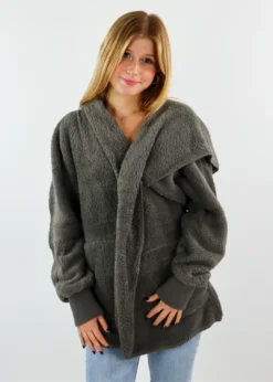Hem & Thread Fuzzy Jacket ★ Grey Best Sellers