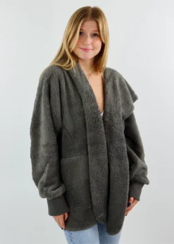 Hem & Thread Fuzzy Jacket ★ Grey Best Sellers