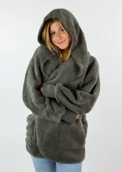 Hem & Thread Fuzzy Jacket ★ Grey Best Sellers