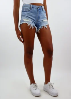 Hidden Jeans Baby I Love You Jean Shorts ★ Light Wash Newness