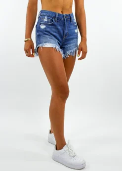 Hidden Jeans Newness Baby I Love You Jean Shorts ★ Dark Wash