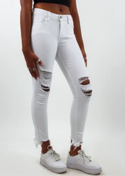 Hidden Jeans Newness White Noise Skinny Jeans ★ White Denim