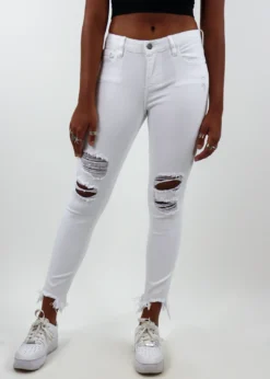 Hidden Jeans Newness White Noise Skinny Jeans ★ White Denim