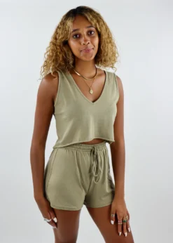 HYFVE Tops Run The World Set ★ Olive