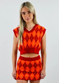 Nii HAi Tops Harajuku Girl Sweater Vest ★ Red And Orange