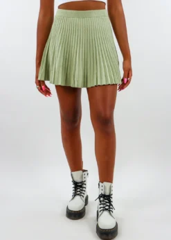 Blue Blush All I Know Knit Tennis Skirt ★ Pistachio Newness