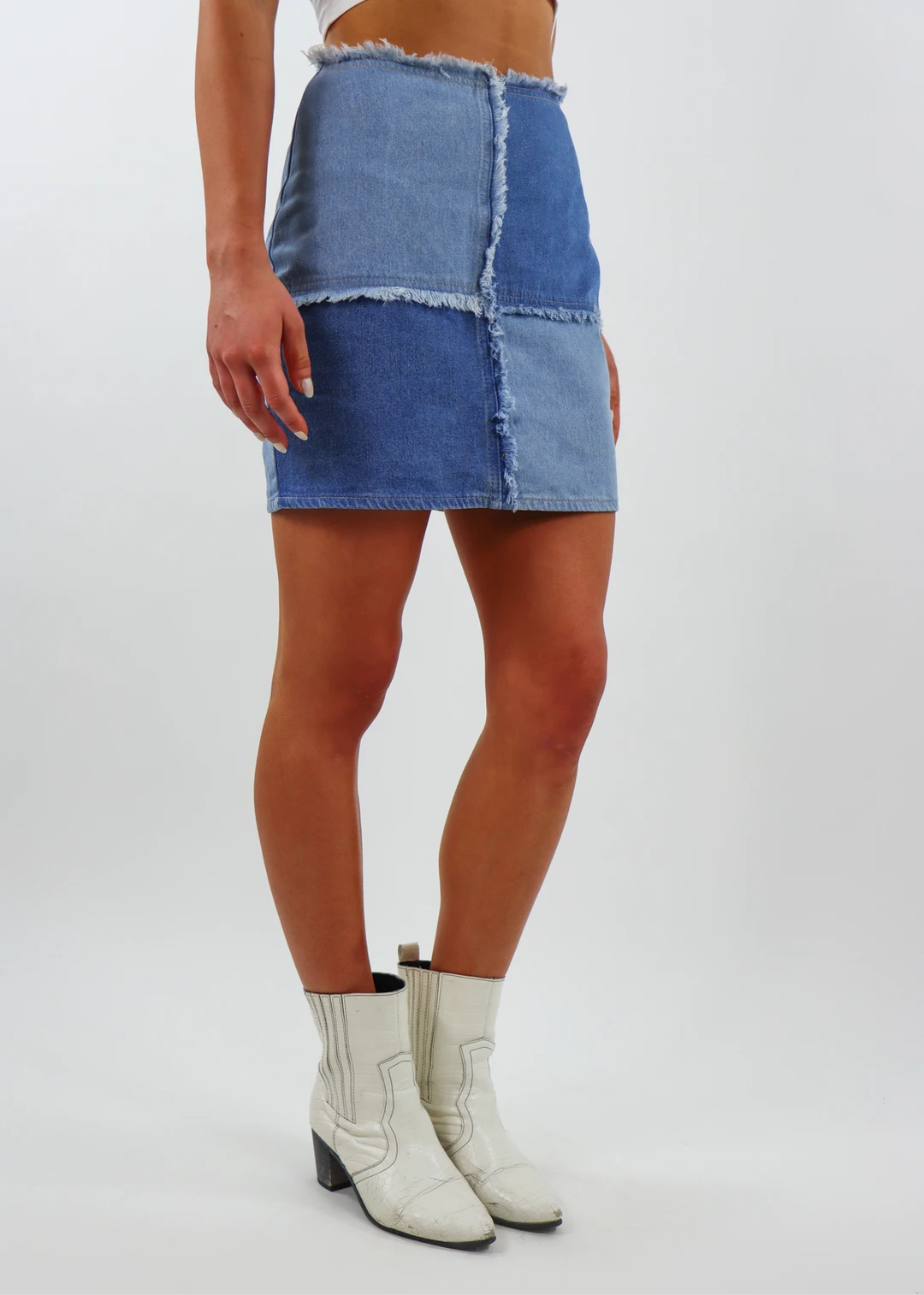 Rock N Rags Bottoms Love On Top Skirt ★ Blue Denim Color Block 4 Rock N Rags Bottoms Love On Top Skirt ★ Blue Denim Color Block