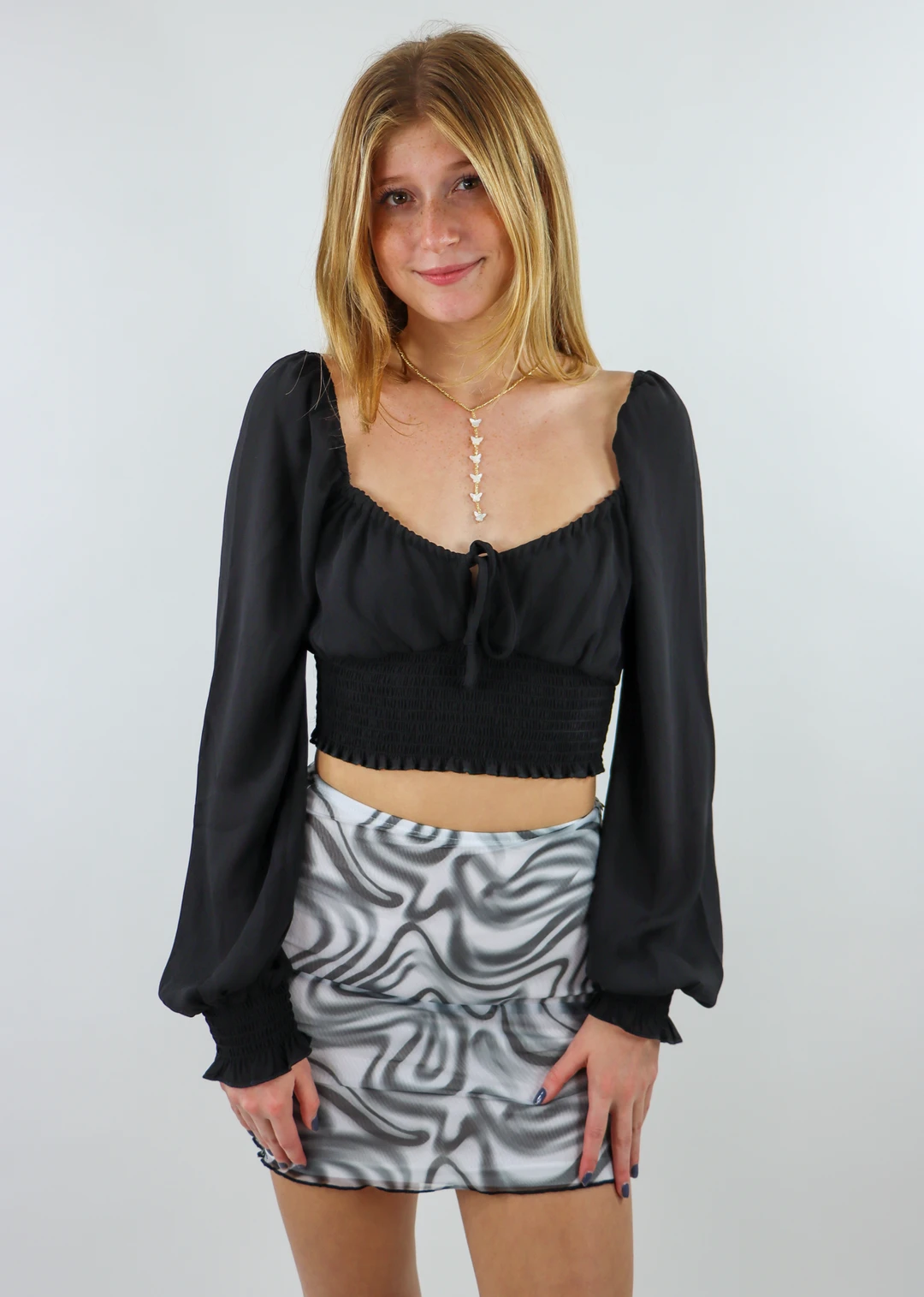 Blue Blush We Are Young Long Sleeve Top ★ Black 3 Blue Blush We Are Young Long Sleeve Top ★ Black