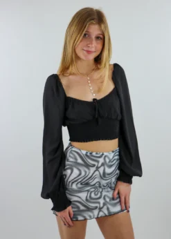 Blue Blush We Are Young Long Sleeve Top ★ Black