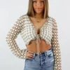 Emory Park Be Like You Sweater V2 ★ Tan & White Checkered Newness
