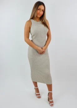 Emory Park Got It On Me Midi Dress ★ Taupe Newness