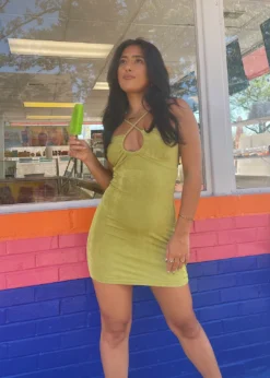 Pepper Mayo Dresses Beautiful Stranger Halter Dress ★ Lime 9 Pepper Mayo Dresses Beautiful Stranger Halter Dress ★ Lime