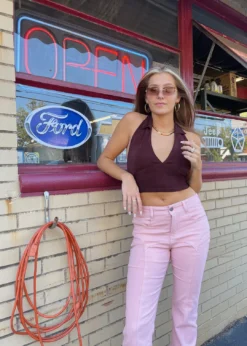 Pepper Mayo Lasting Lovers Collar Halter Top ★ Brown Tops 12 Pepper Mayo Lasting Lovers Collar Halter Top ★ Brown Tops