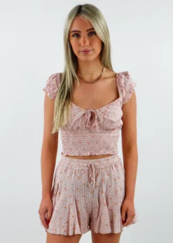 Cotton Candy Treasure Top ★ Blush Floral Tops