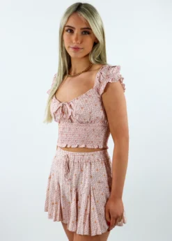 Cotton Candy Treasure Top ★ Blush Floral Tops