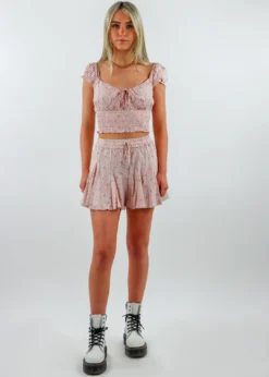 Cotton Candy Bottoms Treasure Skort ★ Blush Floral