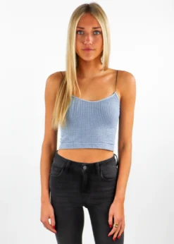 NIKIBIKI Best Sellers Dreamer Waffle Tank ★ Vintage Blue