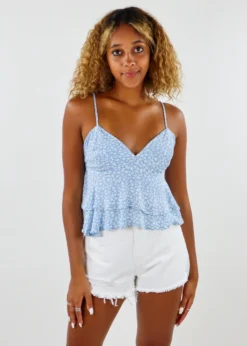 Vintage Havana Paper Doll Top ★ Baby Blue Floral