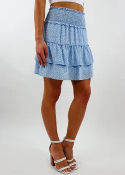 Le Lis All To Me Skirt ★ Baby Blue Floral Bottoms 10 Le Lis All To Me Skirt ★ Baby Blue Floral Bottoms