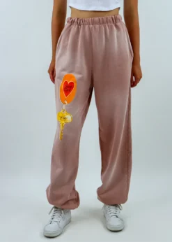 Boys Lie Key To My Heart Sweatpants ★ Dusty Pink Bottoms