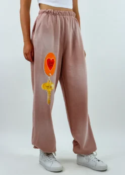 Boys Lie Key To My Heart Sweatpants ★ Dusty Pink Bottoms