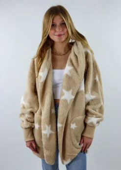 Hem & Thread Fuzzy Star Jacket ★ Tan